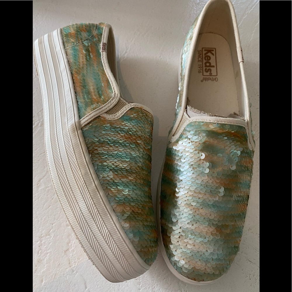 KEDS Triple Decker Mermaid Sequin Espadrilles 9.5